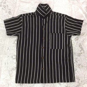 [BRAND NEW] Black and White Striped Button Down Shirt!